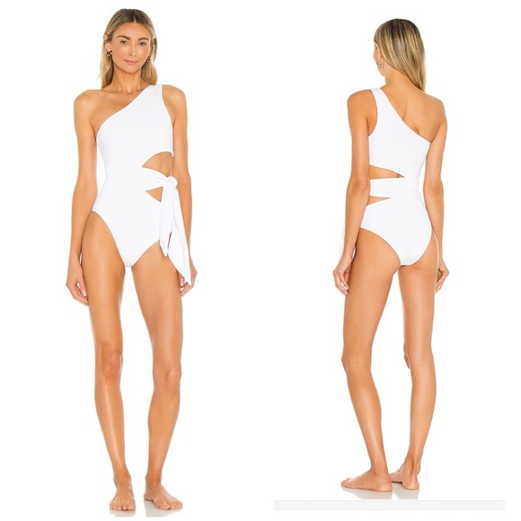NWT Beach Riot Women's Carlie One Piece Asymmetrical Swimsuit - White XS - Picture 1 of 10
